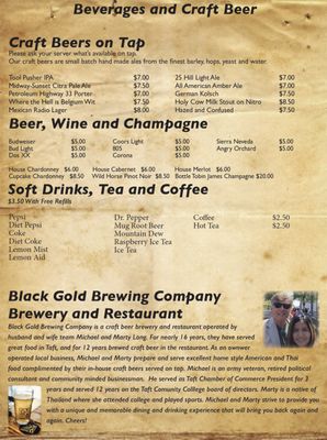 Menu photo 4 Black Gold Brewing Company Taft, CA