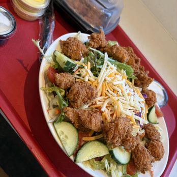 PDQ Chicken - Chicken PDQ Salad Chicken 6 Nuggets Cucumbers tomatoes cheese lettuce Spinach Honey Mustard - Chicken Shop Near Me - Dania Beach, Florida PDQ Chicken - Chicken PDQ Salad Chicken 6 Nuggets Cucumbers tomatoes cheese lettuce Spinach Honey Mustard - Chicken Shop Near Me - Dania Beach, Florida