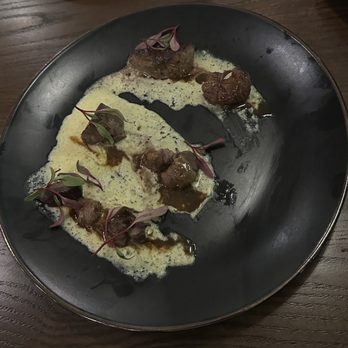 Sand Point - Beef Tips with Truffled Corn Sauce - Seafood Near Me - Omaha, Nebraska Sand Point - Beef Tips with Truffled Corn Sauce - Seafood Near Me - Omaha, Nebraska
