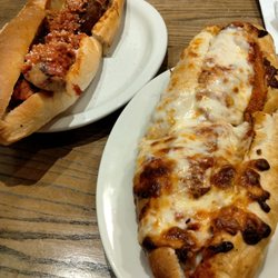 Sausage and meatball sandwich , chicken Parm