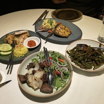Tamarine Restaurant - 4 dishes- shaking beef, wok tossed green beans, Lemongrass Sea Bass - gf, twice cooked chicken - Vietnamese Near Me - Palo Alto, California Tamarine Restaurant - 4 dishes- shaking beef, wok tossed green beans, Lemongrass Sea Bass - gf, twice cooked chicken - Vietnamese Near Me - Palo Alto, California