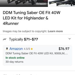Need 1 set of 40watts for fog lights.