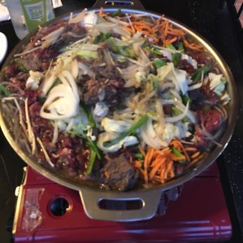 Namsan Korean Cuisine - Beef bulgogi.  Waiting for it to cook. - Korean Near Me - Calgary, Alberta