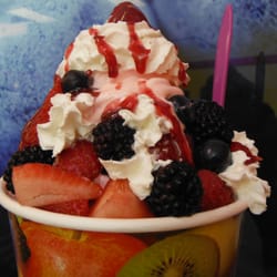 Just Peachy Frozen Yogurt - The fro-yo is berry good!
