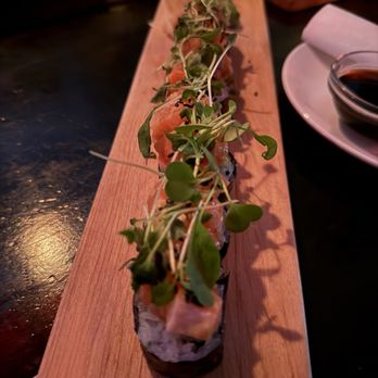Booze Box - Miso Salmon roll - Cocktail Bars Near Me - Chicago, Illinois