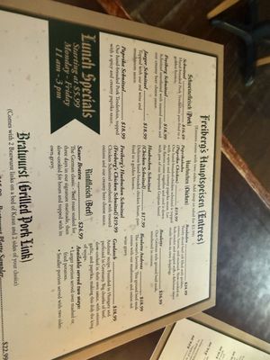 Menu photo 1 Freiberg's German Restaurant Johnson City, TN Menu photo 1 Freiberg's German Restaurant Johnson City, TN