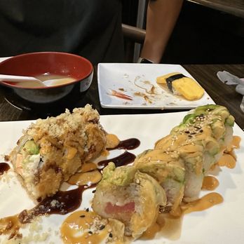 The Sushi By Jin - Top (Salmon Tempura Roll) Bottom/Right (Orangethorpe Roll) - Japanese Near Me - Fullerton, California