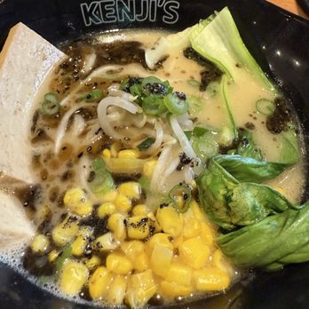 Kenji's - Marinated tofu ramen in the couve broth, corn, bok choy, and bean sprouts. - Ramen Near Me - Vancouver, Washington Kenji's - Marinated tofu ramen in the couve broth, corn, bok choy, and bean sprouts. - Ramen Near Me - Vancouver, Washington