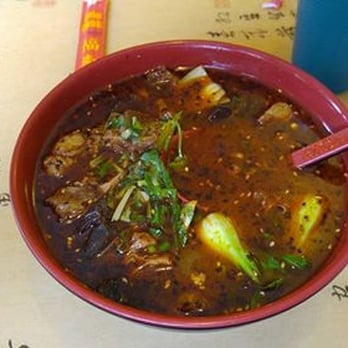 Spice C - Brisket soup with hand drawn noodles. Szechuan (spicy) style - Chinese Near Me - Philadelphia, Pennsylvania Spice C - Brisket soup with hand drawn noodles. Szechuan (spicy) style - Chinese Near Me - Philadelphia, Pennsylvania