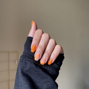 Holly and Hudson - Orange design by Annie - Nail Salons Near Me - Irvine, California Holly and Hudson - Orange design by Annie - Nail Salons Near Me - Irvine, California