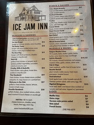 Menu photo 2 Ice Jam Inn Upper Jay, NY Menu photo 2 Ice Jam Inn Upper Jay, NY