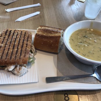 Panera Bread - A very delicious flatbread and broccoli n cheese soup which is amazing! - Salad Near Me - Waco, Texas