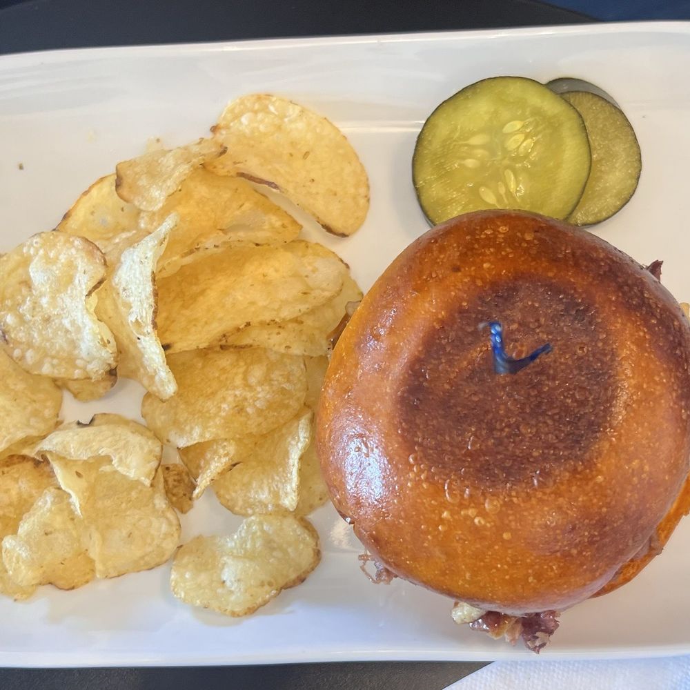 Lush Cakes - BBQ Brisket Sandwich with kettle chips - Bakeries Near Me - Waseca, Minnesota Lush Cakes - BBQ Brisket Sandwich with kettle chips - Bakeries Near Me - Waseca, Minnesota