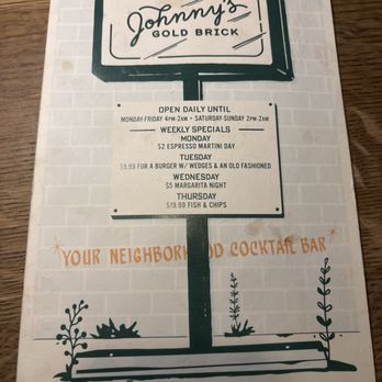 Johnny's Gold Brick - Spring Menu w Weekly Specials - Cocktail Bars Near Me - Houston, Texas Johnny's Gold Brick - Spring Menu w Weekly Specials - Cocktail Bars Near Me - Houston, Texas