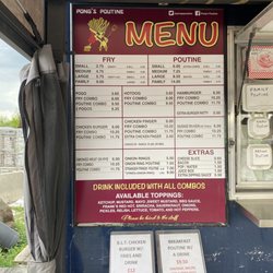 Pong's Poutine - The menu.