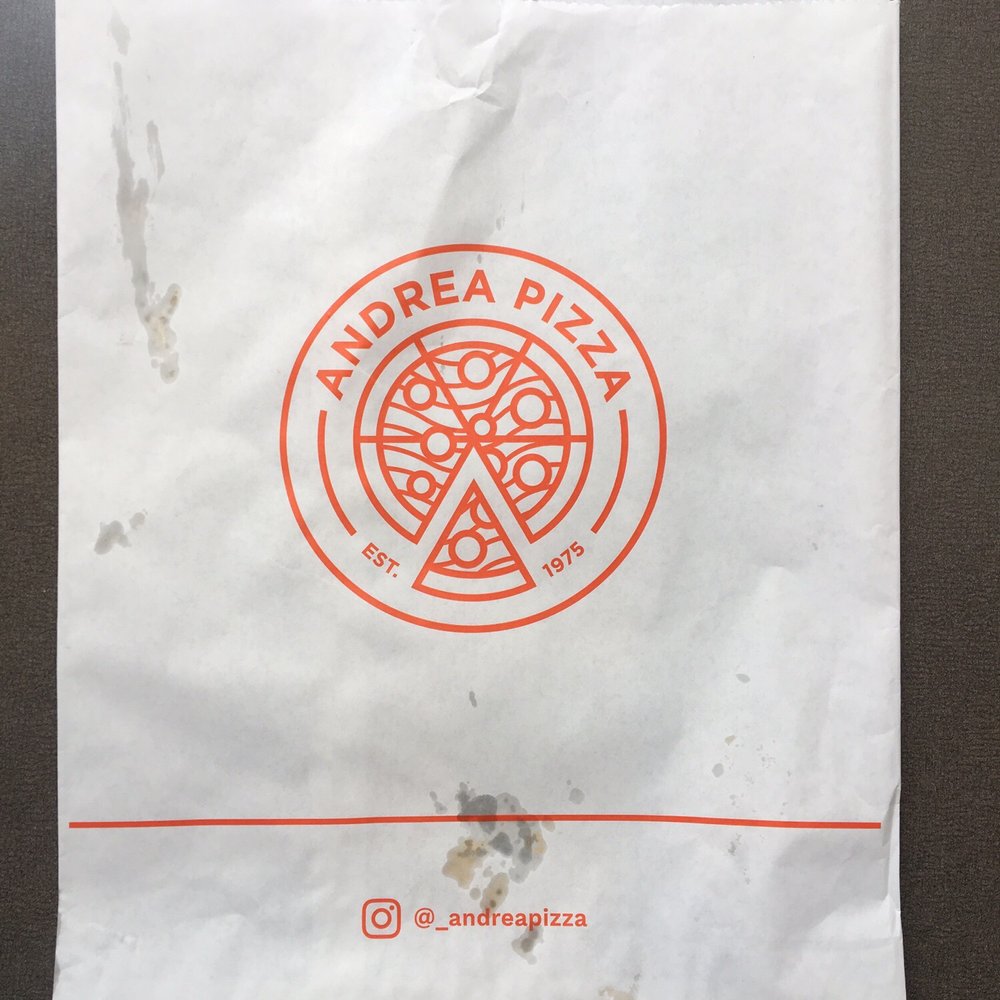 Andrea Pizza - Take out bag. Loving the branding. - Pizza Near Me - Minneapolis, Minnesota