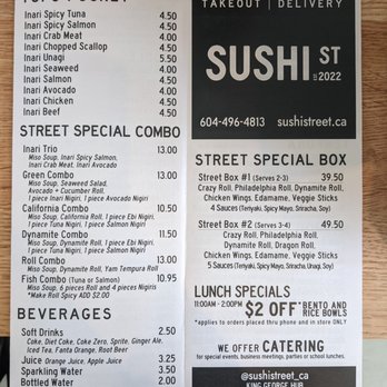 Sushi Street - Menu - Japanese Near Me - Surrey, British Columbia Sushi Street - Menu - Japanese Near Me - Surrey, British Columbia
