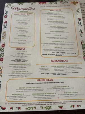 Menu photo 1 Mamacita's ModMex Trenton, MI