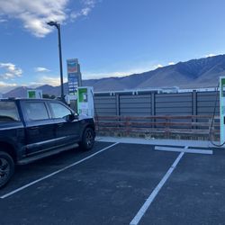 Electrify America - electrify America Charger next Chevron Station. Subway & Chester's chicken on the run available for hot food.