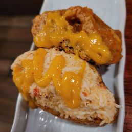 Spicy tuna and spicy crab inari. Spicy tuna and spicy crab inari.