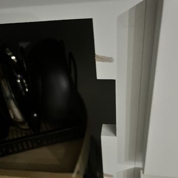 Redstar Construction - This is just one example of how the bolts on the inside of the cabinets from the handle, scratches the inside. - General Contractors Near Me - Fontana, California Redstar Construction - This is just one example of how the bolts on the inside of the cabinets from the handle, scratches the inside. - General Contractors Near Me - Fontana, California