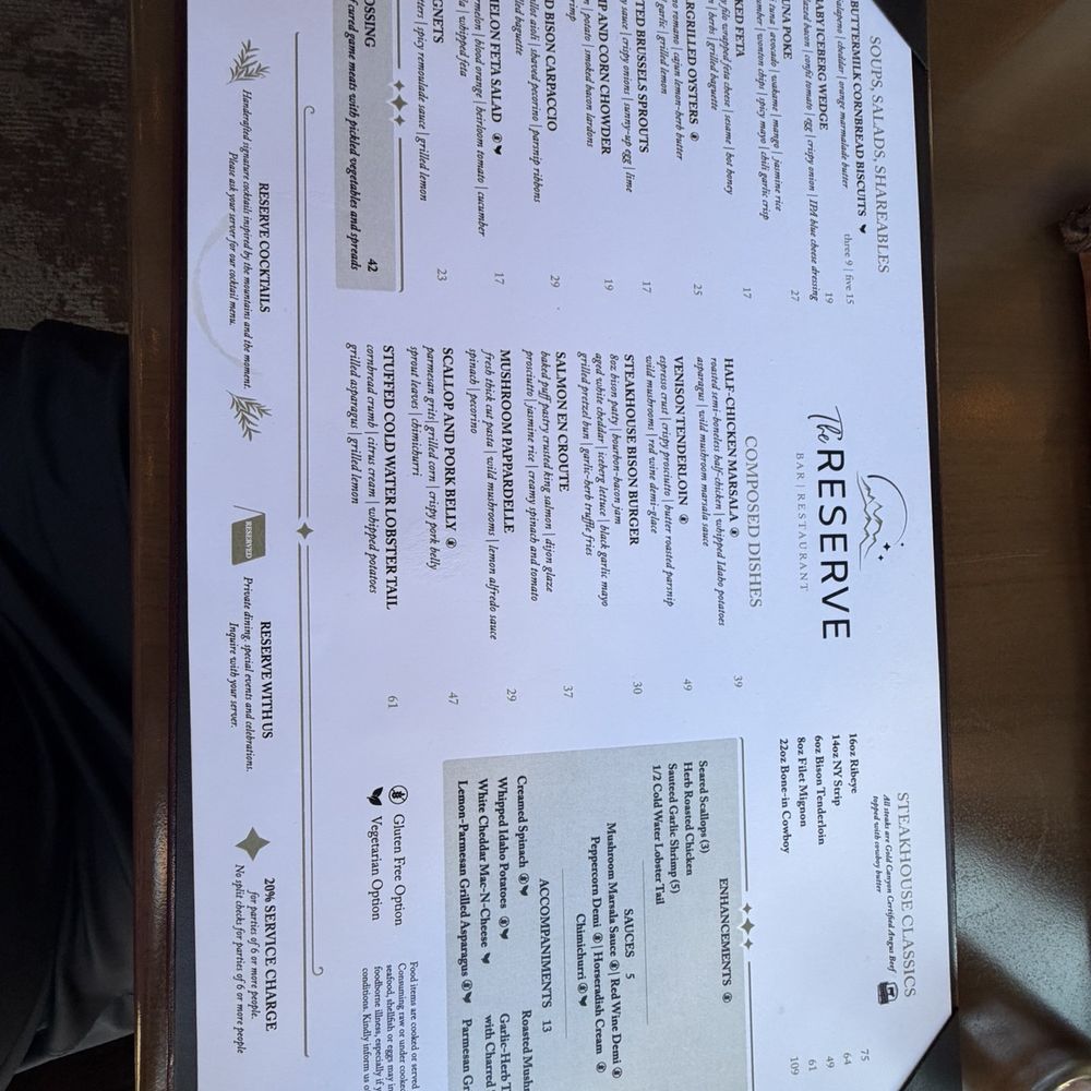 The Reserve - Menu - Cocktail Bars Near Me - Tamarack, Idaho The Reserve - Menu - Cocktail Bars Near Me - Tamarack, Idaho