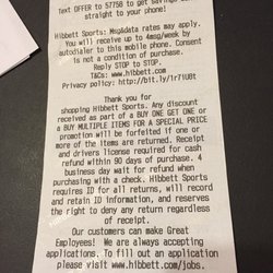 Hibbett Sports - Return policy