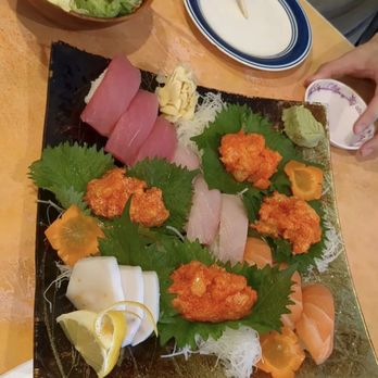 Sushi Miyagi - Salmon salad with nigiri - Sushi Bars Near Me - Houston, Texas Sushi Miyagi - Salmon salad with nigiri - Sushi Bars Near Me - Houston, Texas