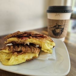 Lift Coffee Shop & Cafe - Americano and Bacon, Egg, and Cheese Croissant!