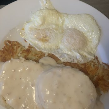 Pacific Southern - Biscuits  with gravy and hash browns with egg - Southern Near Me - Tacoma, Washington