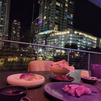 Hestia - Dining on the outside patio - New American Near Me - Austin, Texas