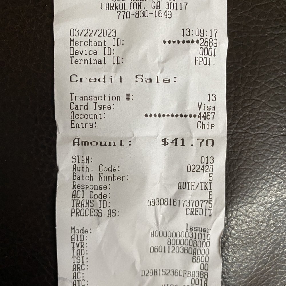 Hot Wings - Receipt for 20 lemon pepper, 20 hot and philly cheesesteak combo - Chicken Wings Near Me - Carrollton, Georgia