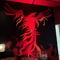 Laurienzo Brick Oven Cafe - Phoenix wall art inside the restaurant. We love phoenixes so this was the only pic I snagged.