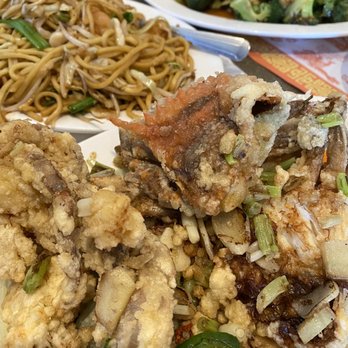 Hunan Delight - Soft shell crabs (my son had to have these and didn't eat them) , lo mein, shrimp and broccoli, Mongolian beef - Chinese Near Me - Olney, Maryland
