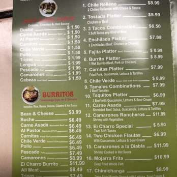 El Charro - Here's the menu - Mexican Near Me - Hesperia, California