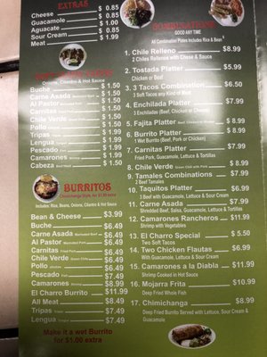 Menu photo 3 El Charro Hesperia, CA