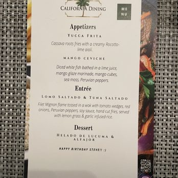 California Dining - Menu - Personal Chefs Near Me
