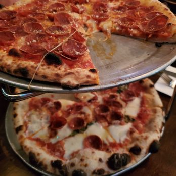 Pizza Bruno - Top: 'RONI, Bottom: Margarita with Pepperoni - Pizza Near Me - Orlando, Florida Pizza Bruno - Top: 'RONI, Bottom: Margarita with Pepperoni - Pizza Near Me - Orlando, Florida