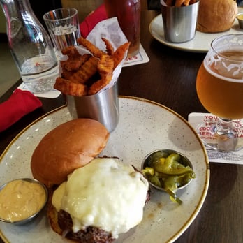 Red Cow North Loop - Double Barrel Burger with Sweet Potato Fries - New American Near Me - Minneapolis, Minnesota Red Cow North Loop - Double Barrel Burger with Sweet Potato Fries - New American Near Me - Minneapolis, Minnesota