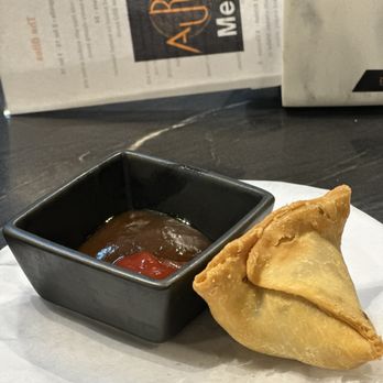 Aura Lounge - Samosa with chutney dips - Hookah Bars Near Me - Katy, Texas Aura Lounge - Samosa with chutney dips - Hookah Bars Near Me - Katy, Texas