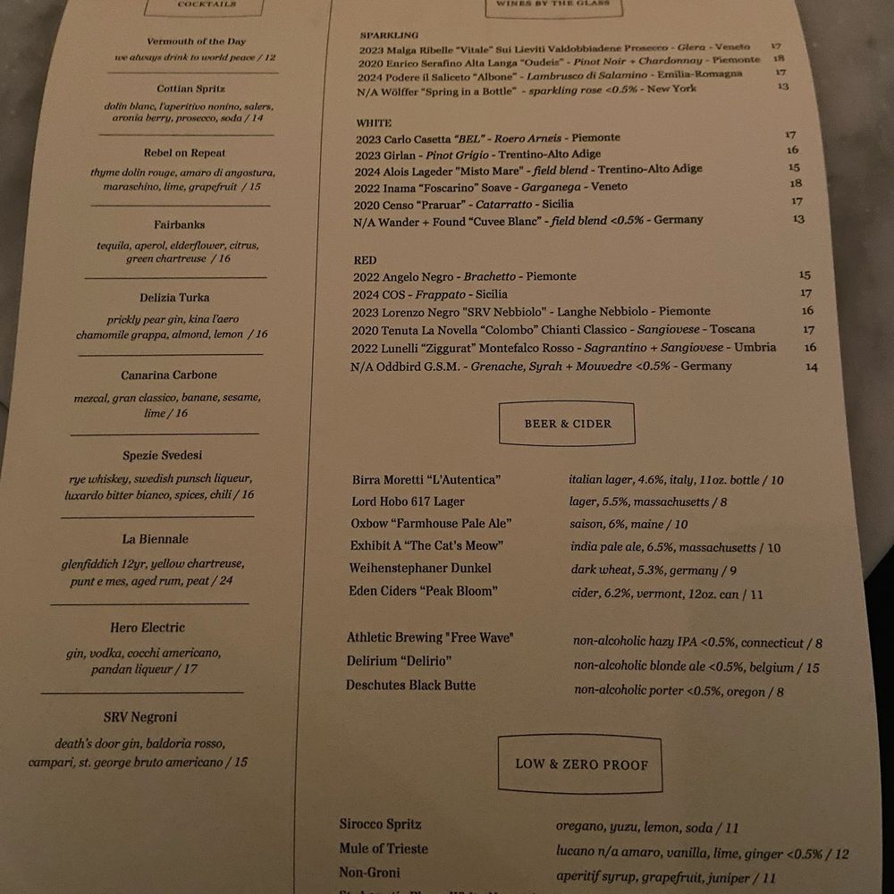 SRV Boston - Menu - Italian Near Me - Boston, Massachusetts SRV Boston - Menu - Italian Near Me - Boston, Massachusetts