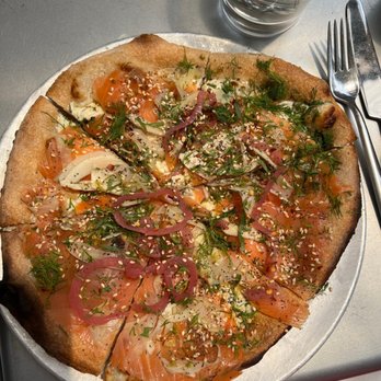 Loring Place - Smoked Salmon Pizza - Desserts Near Me - New York, New York Loring Place - Smoked Salmon Pizza - Desserts Near Me - New York, New York