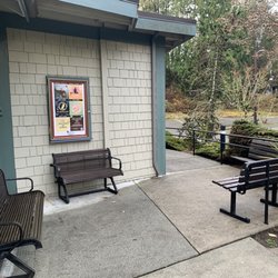 Edmonds Driftwood Players Theater - Outdoor seating near the entrance.