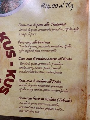 Menu photo 3 Kus Kus Palermo, PA