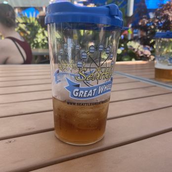 The Seattle Great Wheel - Rum and Coke in a reusable adult sippy cup! - Amusement Parks Near Me - Seattle, Washington