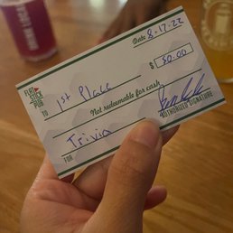 1st place on Thursdays Trivia Night! 1st place on Thursdays Trivia Night!