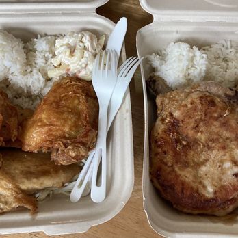 Ray's Café - Specials: Fried chicken/grilled Ono combo & rack of pork chops. - American Near Me - Honolulu, Hawaii Ray's Café - Specials: Fried chicken/grilled Ono combo & rack of pork chops. - American Near Me - Honolulu, Hawaii
