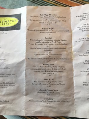 Menu photo 3 Saltwater Cafe Point Roberts, WA