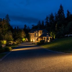 Northwest Outdoor Lighting - Issaquah Residence becomes a warm and welcoming place for guests. With pathlighting & architectural lighting to enhance the awe and wonder.