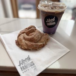 Hood Famous - Ube latter and not sure what the knot is called but was delicious!